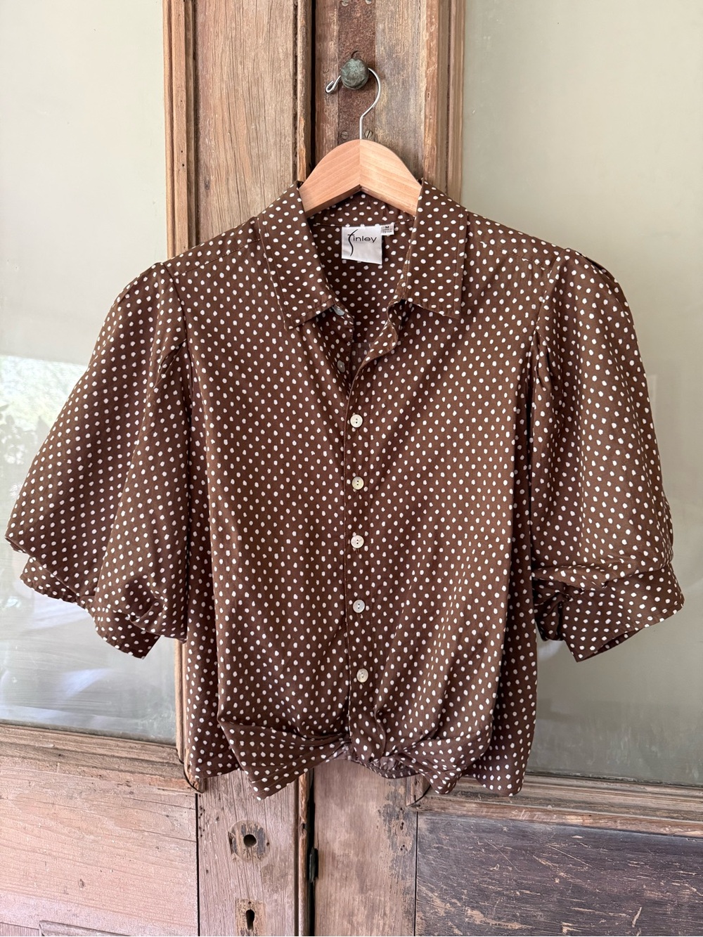 Finley Brown Polka Dot Button-Down Shirt
